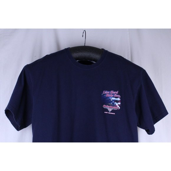 Harley Davidson Cafe Las Vegas T Shirt Live Hard Ride Easy Size XL Eagle Flag - Picture 4 of 9